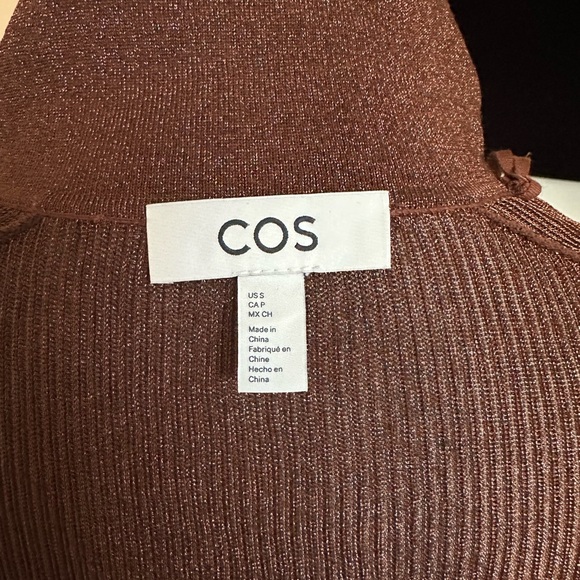 COS Brown Metallic Ribbed Knit Top - Picture 4 of 6